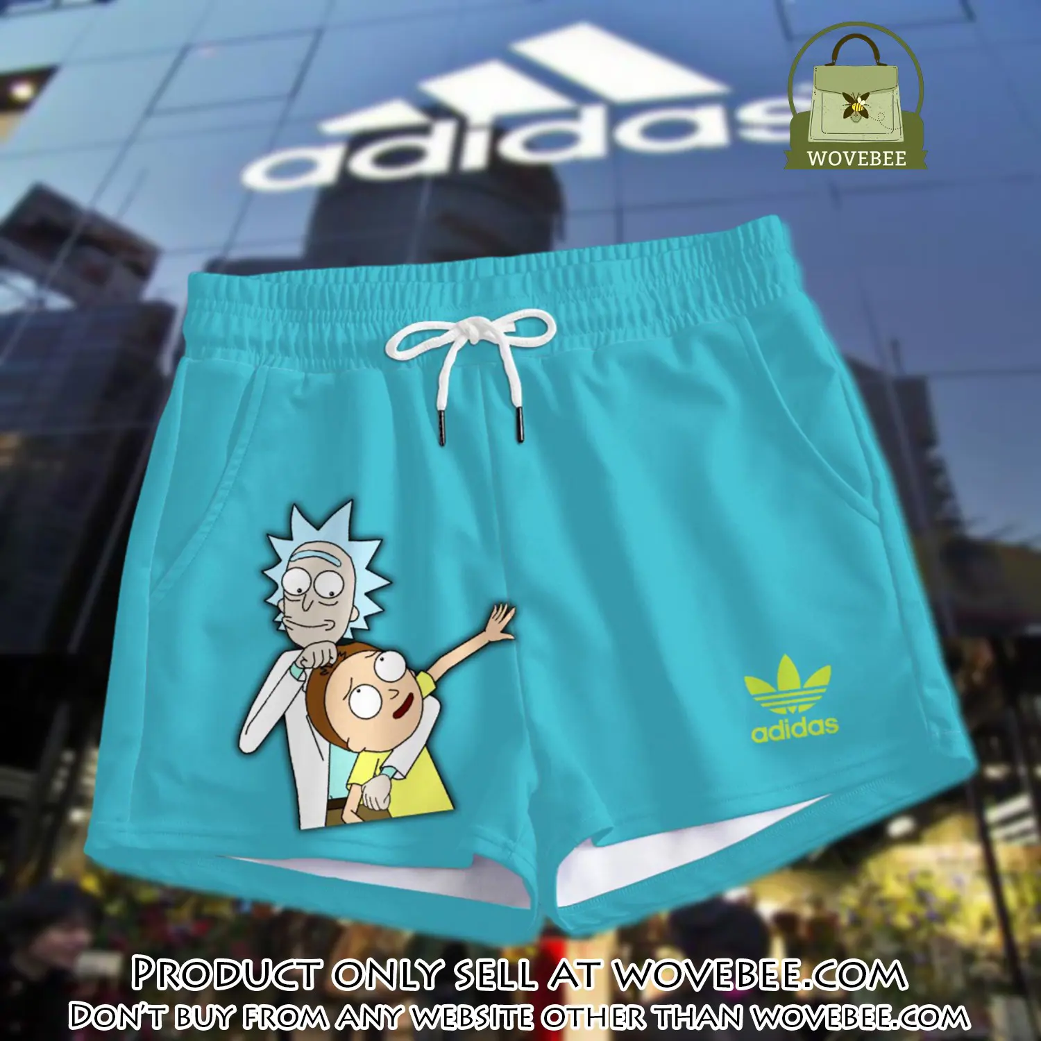Premium rick and morty in adidas women shorts lady beach shorts wms1084 wvb1416278
